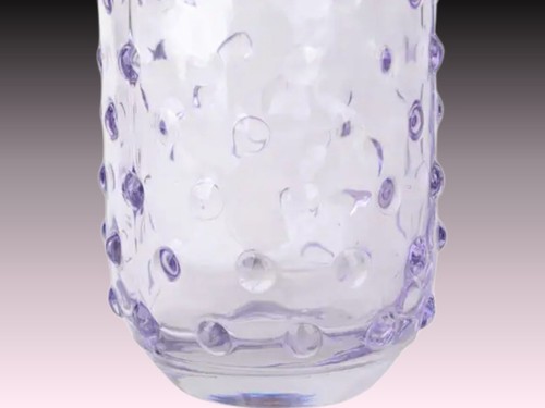 Ashland® Dekorative Schuhnagel Lila Glas Vase 3,94" x 8,55" Art Deco Stil Neu - Bild 5 von 5