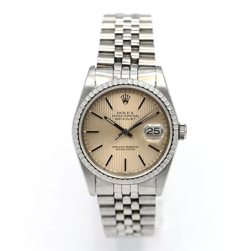 VINTAGE ROLEX DATEJUST 16220 AUTOMATIC WRISTWATCH STAINLESS STEEL BOX PAPERS