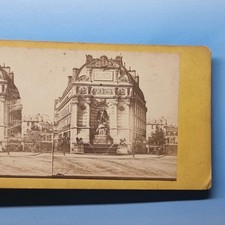 Paris Stereoview C1870 Real Photo France Saint Michel Fountian