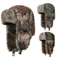 Warm Camo Hat for Men Covers Ears Windproof Design for Autumn and Winter Use