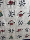 Vintage Inspired Hand Quilted Christmas Patchwork Quilt 62x79 twin #188 — photo 7