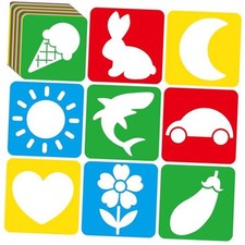 36pcs Drawing Stencils for Kids 8 Inch Sidewalk Chalk Stencils Painting Large