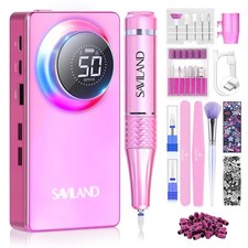 SAVILAND Professional Nail Drill Kit: 50000RPM Rechargeable Electric Nail File M