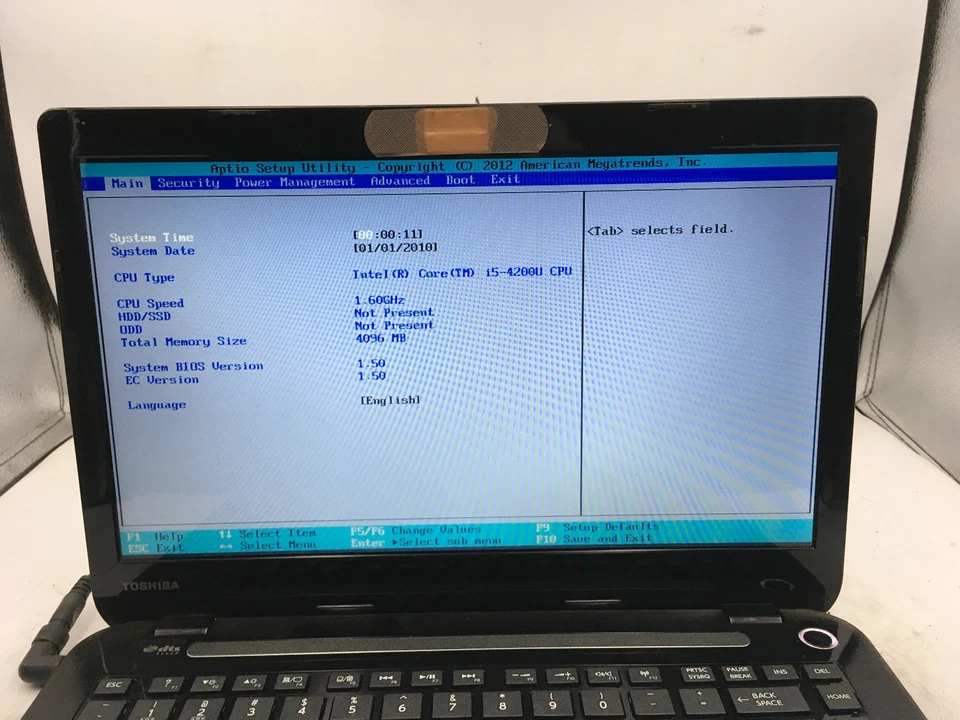 TOSHIBA SATELLITE L40-A - BOOTS TO BIOS - INTEL I5 4200U - NO RAM - READ DESC-BB - Image 2 of 4