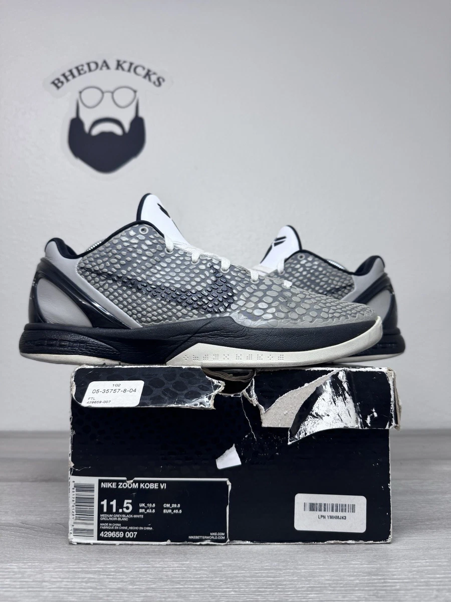 Preços baixos em Nike Zoom Kobe 6 Medium Grey Black | eBay