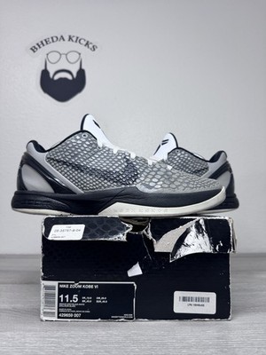 Size 11.5 - Nike Kobe 6  Medium Grey Black  429659-007 Preowned Rare