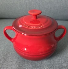 Le Creuset Bean Pot/Soup Lidded Flame Red Handled Ceramic Dish