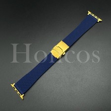 38-49 MM Mesh Soft Silicone Rubber Band For Apple Watch Series 10 9 8 7 6 5 4 BL