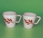 Vintage 2 PYREX 1410 Mugs Autumn Harvest Wheat D Handle