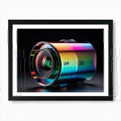 Icon Of A 3d Camera Glass Structure Framed Wall Art Poster Canvas Print Picture