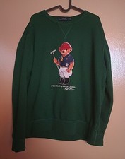 Polo Ralph Lauren Green Teddy Bear Sweatshirt Size Large Men's