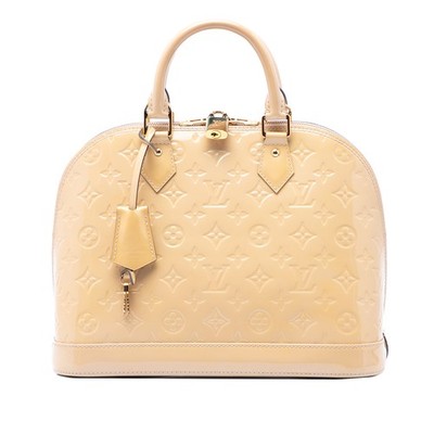 Louis Vuitton Monogram Vernis Alma PM Pre-Loved Handtasche Beige