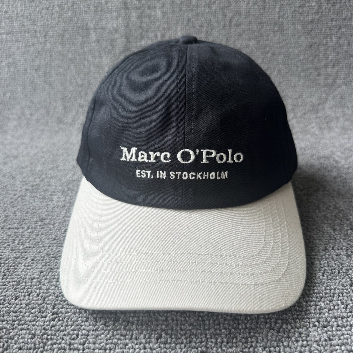 Marc O'Polo Baseball Cap Strapback Black White Curved Brim Hat