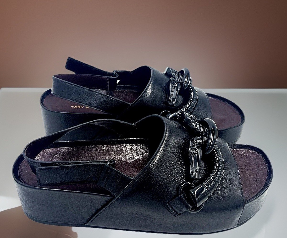 関送込【Tory Burch】Jessa レザー スリングバックサンダル TORY BURCH Jessa レザー スリングバックサンダル | THE OUTNET