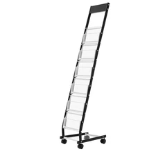 Uimoso 6-Tier Rolling Magazine and Brochure Display Rack with Narrow Design