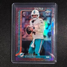 🍎PG 2025 TOPPS CHROME FOOTBALL Leather Refractor RC QUINN EWERS