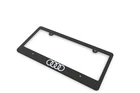 Audi Style Black Slimline License Plate Frame with Rings Logo Accessory