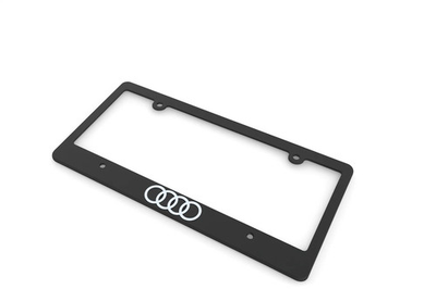 #ad #ad Audi Style Black Slimline License Plate Frame with Rings Logo Accessory $12.60