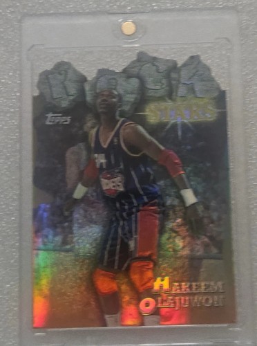 Hakeem Olajuwon [Refractor] #RS14 1997 Topps Rock Stars card