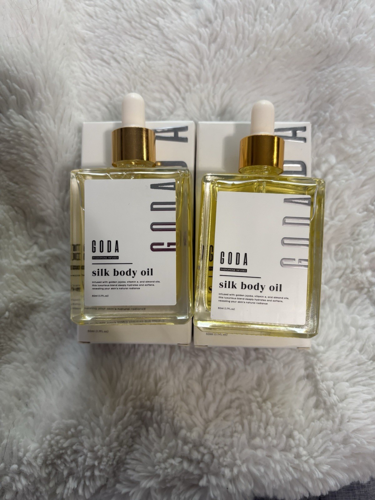 2 pack of Authentic Goda silk body oils - Brand new with box.