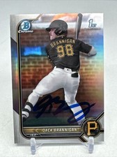 2022 Bowman Chrome Refractor #BDC154 Jack Brannigan SIGNED Pittsburgh Pirates