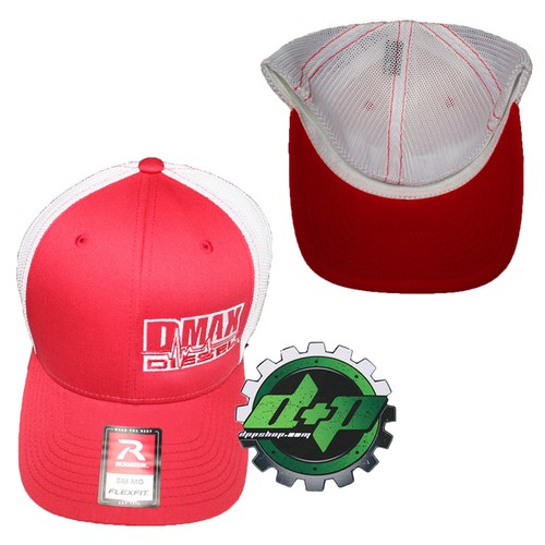 Duramax diesel Richardson 110 DMAX truck hat RED Flexfit white mesh back S/M - Picture 2 of 2