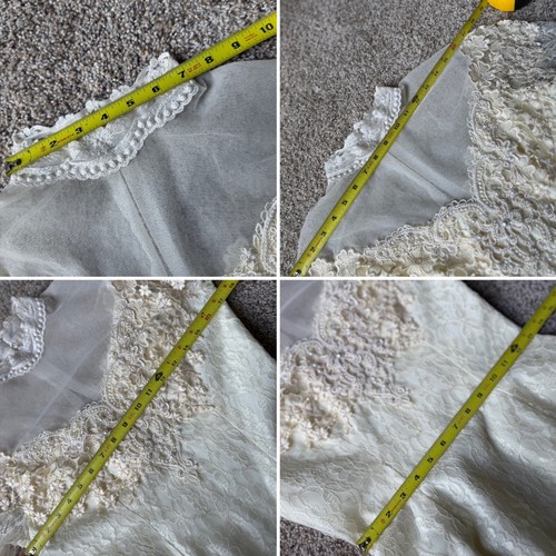 Vintage Wedding Dress ivory High Neck Long Sleeve Bridal Gown beaded size XS S - Picture 4 of 12