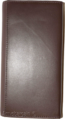 Cartera chequera de cuero cartera compacta tarjetas cambio billetes marrón carteras bn - Imagen 12 de 12