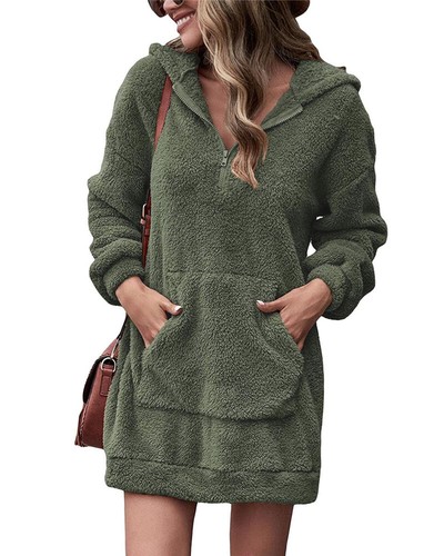 Damen Hoodies Pullover Minikleid Long Tops Bluse Damen Uni Freizeit Übergröße - Bild 18 von 96