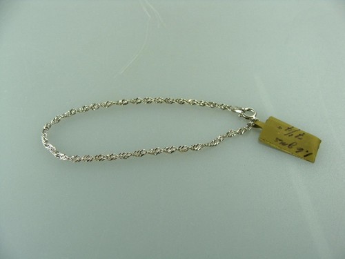 Ladies 925 Sterling Silver Twisted Rope Chain - 7-1/4"