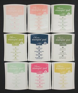 Lot-of-9-Stampin-Up-Classic-Ink-Pads-used-inked-good-condition