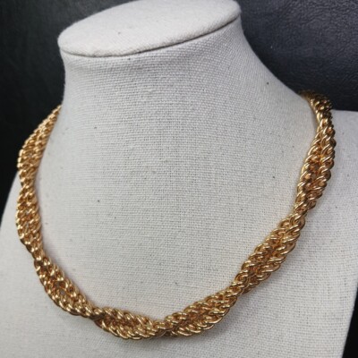 Vintage Twisted Chain Necklace Gold Tone. 12-278 | eBay