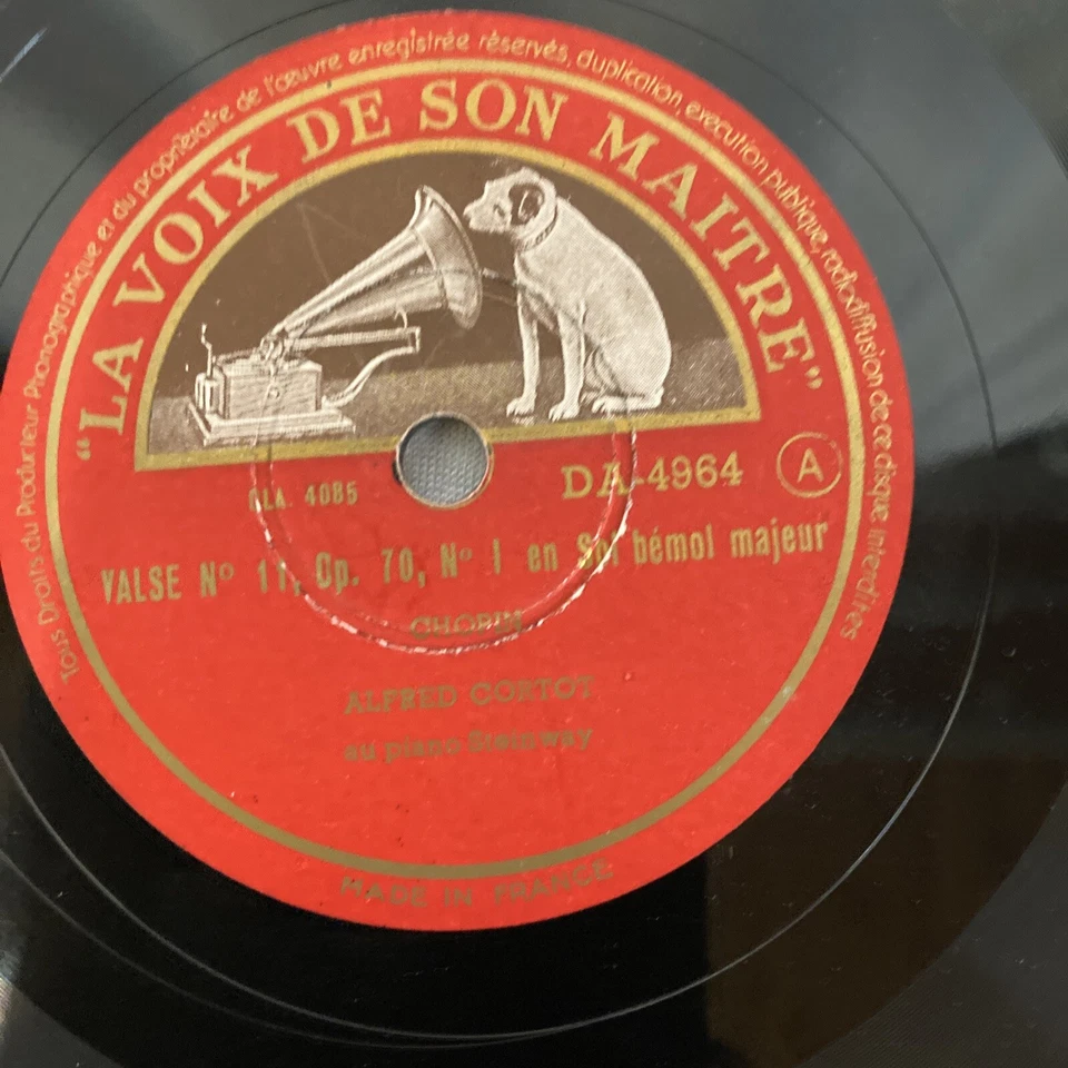 Schelllackplatte, alte französische Schallplatte, LA VOIX DE SON MAITRE. Vintage - Bild 3 von 4