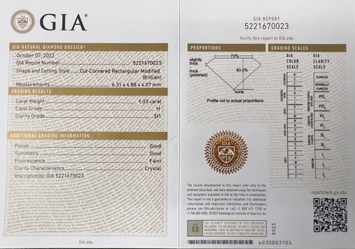 RADIANT CUT DIAMOND SOLITARE 18K WG, 1.33 CARAT, GIA CERT, APPR. RET USD $9,100 - Picture 11 of 12