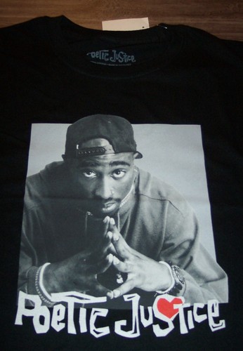 WOMEN'S TEEN Juniors 2PAC Tupac Shakur Poetic Justice Skimmer T-shirt MEDIUM NEW - Picture 2 of 3