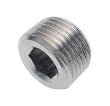 Nickel Plated Brass Internal Hex Male Blanking Plugs with Tapered BSP Threads