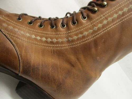 Bota con cordones de cuero marrón 7,5 Guess by Georges Marciano de colección para mujer - Imagen 13 de 14