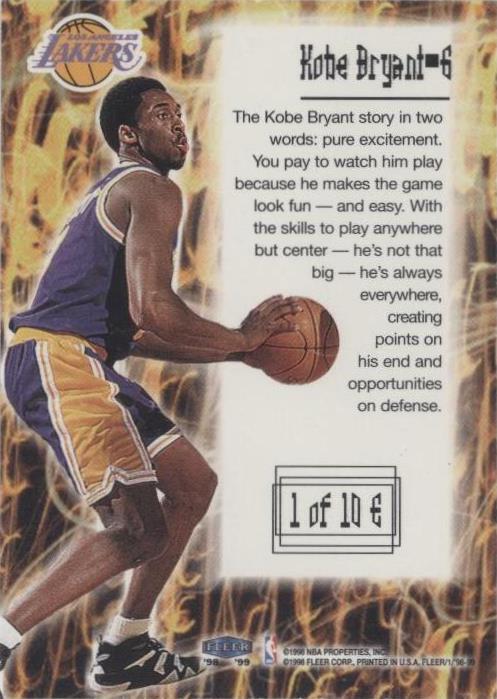 1998-99 Fleer Tradition - Kobe Bryant #1 E for sale | eBay