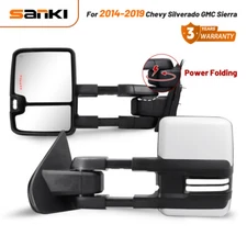 Switchback Power Fold Tow Mirrors White Painted For 2014-2019 Silverado Sierra