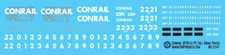 N Scale - Conrail EMD GP30 ex PC Patchout Decal Set