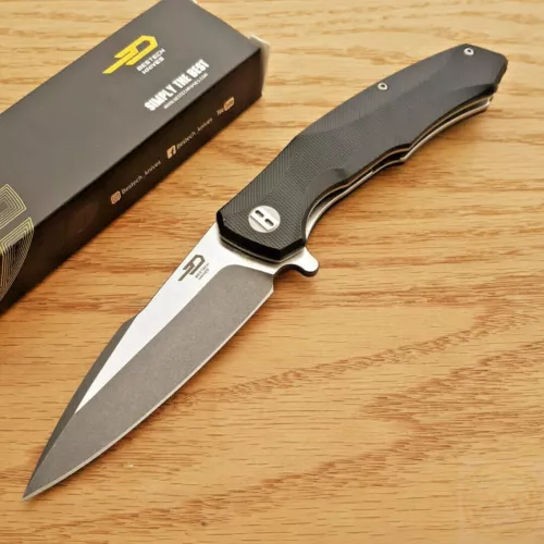 Bestech Warwolf Linerlock Folding Knife 3.5" D2 Tool Steel Blade G10 Handle