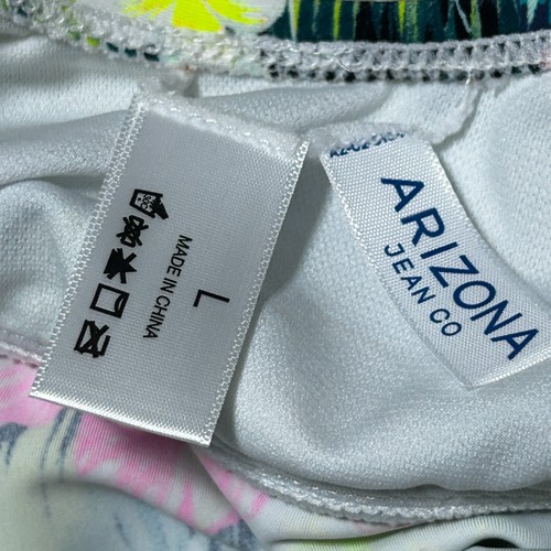 Arizona Juniors Tankini Swim Top White Floral Large Tropical Print Padded - Picture 5 of 9