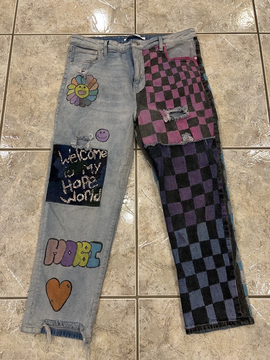 Womens 21/35 Celebrity Pink Custom BTS HOBI J-HOPE Distressed