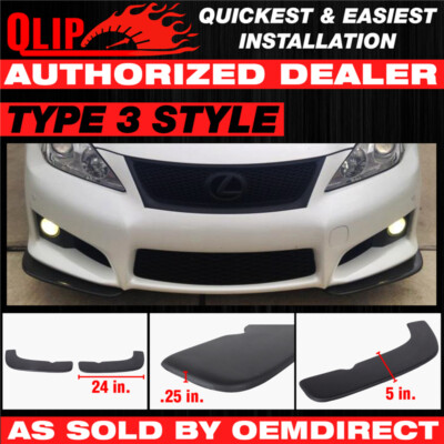 Fits Type 3 Lexus Universal Front Bumper Quick Lip 2Pc Splitter EZ 24X5 Inch