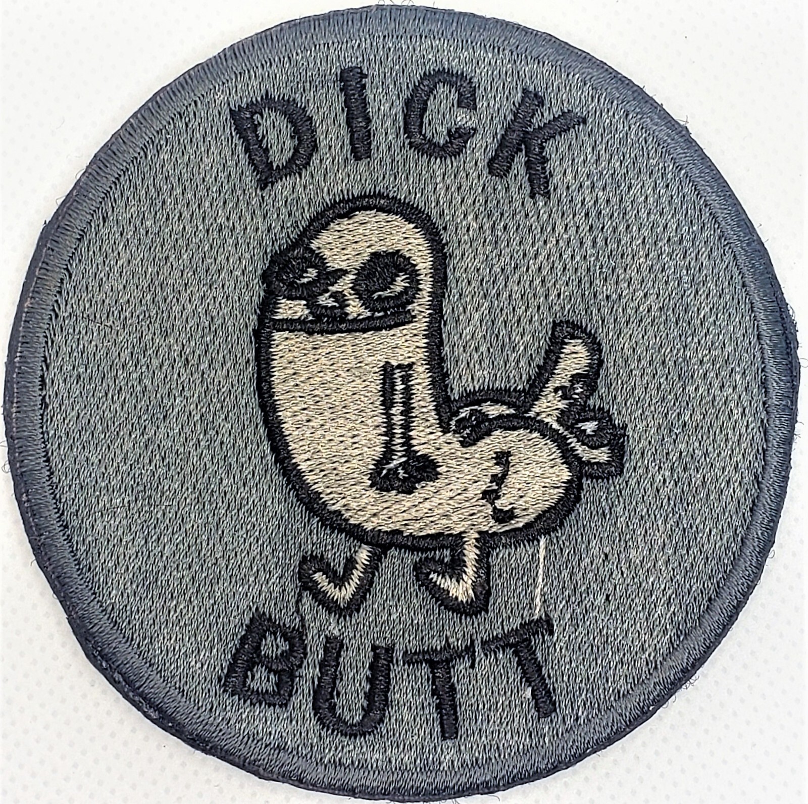 🔥 Dick Butt Circle Acu Dark Tactical Hook  Loop Embroidered Morale Patch
