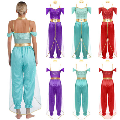 Womens Belly Performance Costume Sequin Dancewear Holiday Cosplay Dancing Party