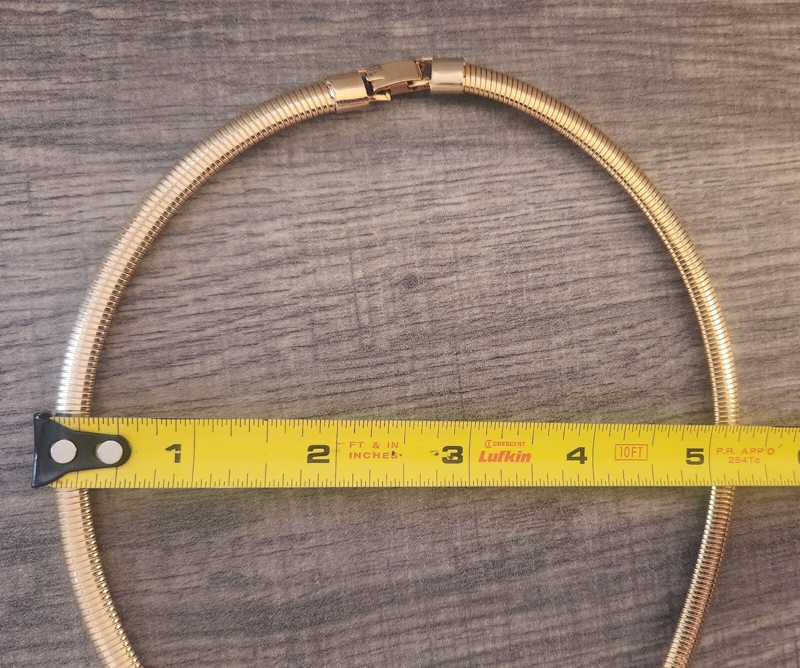 Vintage Modern Tubogas Gold and Enameled Bib Neck… - image 7