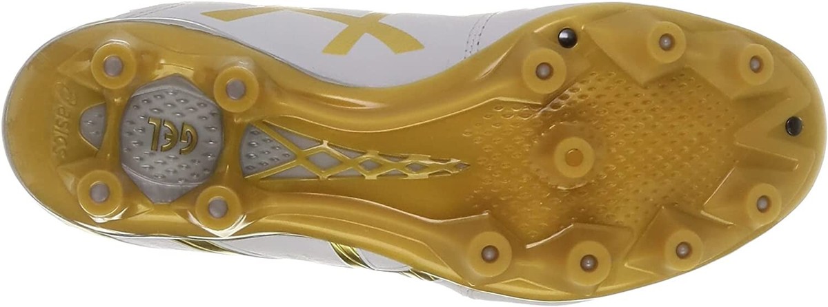 ASICS Soccer Football Spike Shoes DS LIGHT 1103A068 White Gold