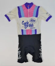 VTG Cycle Goods One Piece Cycling Jersey Suit Perkins Nishiki Bike Bicycle White