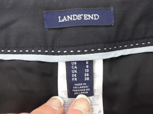 LANDS END Donna Lana Nero Poly Spandex Abito Pantaloni Misura 6 - Foto 3 di 5